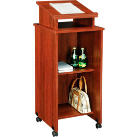 Mobile Podium / Lectern in Mahogany Finish