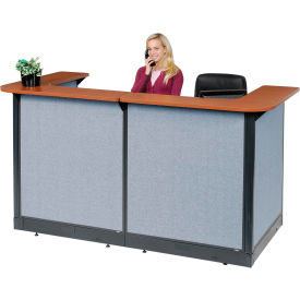U-Shaped Reception Station With Raceway, 88"W x 44"D x 46"H, Cherry Counter