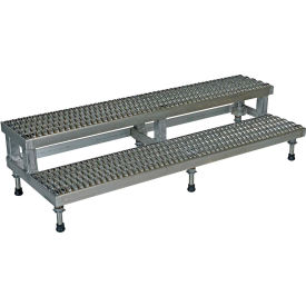Adjustable Height Step Stand, Stainless Steel 36"W x 24"L