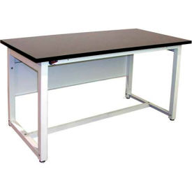 Industrial Workbench with Fixed Leg & Phenolic Resin Square Edge, 60"W x 30"D x 34"H, White