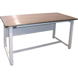 Industrial Workbench W/ Fixed Leg & Stainless Steel Square Edge, 60"W x 30"D, White