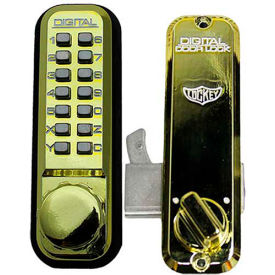 Digital Door Lock 2500 Mechanical Keyless Hook Bolt, Bright Brass