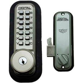 Digital Door Lock 2500 Mechanical Keyless Hook Bolt with Key Override, Satin Nickel