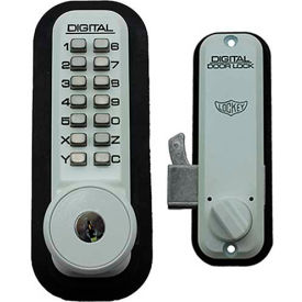 Digital Door Lock 2500 Mechanical Keyless Hook Bolt with Key Override, White