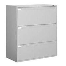 36"W 3 Drawer Binder Lateral File Cabinet, Gray