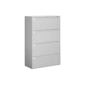 36"W 4 Drawer Binder Lateral File Cabinet, Gray