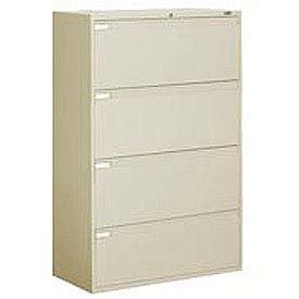 36"W 4 Drawer Binder Lateral File Cabinet, Putty