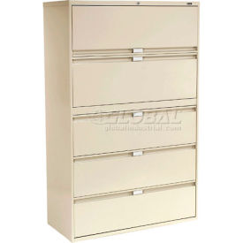 9300 Series 36"W 5 Drawer Binder Lateral File Cabinet, Putty