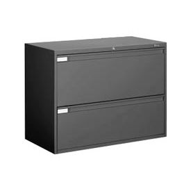 9300 Series 42"W 2 Drawer Binder Lateral File Cabinet, Black