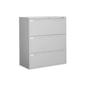 42"W 3 Drawer Binder Lateral File Cabinet, Gray