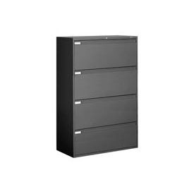 9300 Series 42"W 4 Drawer Binder Lateral File Cabinet, Black