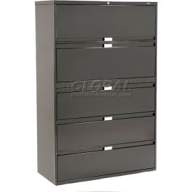 9300 Series 42"W 5 Drawer Binder Lateral File Cabinet, Black