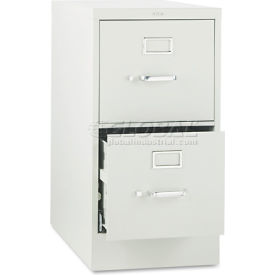 25"D 2 Drawer Vertical File - Letter - Gray w/ Lock