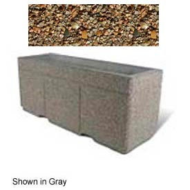 Concrete Outdoor Planter w/Forklift Knockouts, 72"Lx24"W x 30"H Rectangle Tan River Rock