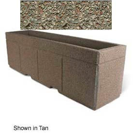 Concrete Outdoor Planter w/Forklift Knockouts, 96"Lx24"W x 30"H Rectangle Gray Limestone
