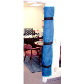 Padded Blue Quilted Fabric Door Jamb Protector