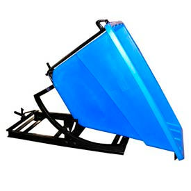 Plastic Self-Dumping Forklift Hopper, 5/8 Cu. Yd., 750 Lbs. Cap., Blue