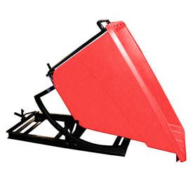Plastic Self-Dumping Forklift Hopper, 5/8 Cu. Yd., 750 Lbs. Cap., Red
