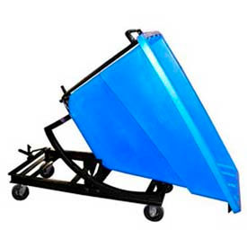 Plastic Self-Dumping Forklift Hopper With Caster Base, 5/8 Cu. Yd., 750 Lbs. Capacity, Black
