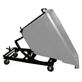 Plastic Self-Dumping Forklift Hopper With Caster Base, 0.625 Cu. Yd., 750 Lbs. Cap., Gray