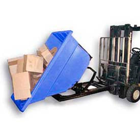 Plastic Self-Dumping Forklift Hopper, 1-1/10 Cu. Yd., 1000 Lbs. Cap., Black