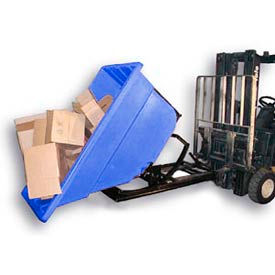 Plastic Self-Dumping Forklift Hopper, 1-1/10 Cu. Yd., 1000 Lbs. Cap., Blue