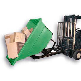 Plastic Self-Dumping Forklift Hopper, 1-1/10 Cu. Yd., 1000 Lbs. Cap., Green