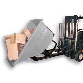 Plastic Self-Dumping Forklift Hopper, 1-1/10 Cu. Yd., 1000 Lbs. Cap., Gray
