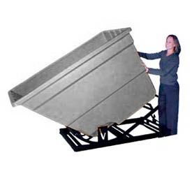 Plastic Self-Dumping Forklift Hopper, 1-7/10 Cu. Yd., 1200 Lbs. Cap., Gray
