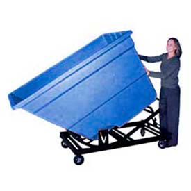 Plastic Self-Dumping Forklift Hopper W/ Caster Base, 1-7/10 Cu. Yd., 1200 Lbs. Cap., Black
