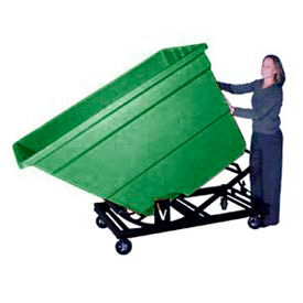 Plastic Self-Dumping Forklift Hopper With Caster Base, 2.2 Cu. Yd., 1500 Lbs. Cap., Green
