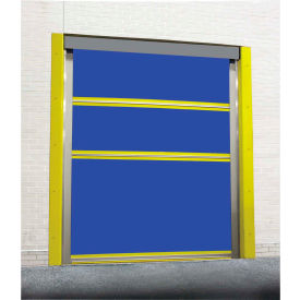Motorized Roll-Up Bug Dock Door with PVC Coated Blue Vinyl Panels 10 x 10