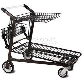 Retractable Tray Top Shelf Lawn & Garden Shopping Cart Dark Gray