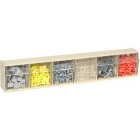 Tip Out Storage Bin QTB306 - 6 Compartments Ivory