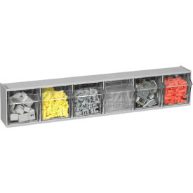 Tip Out Storage Bin - 6 Compartments Gray