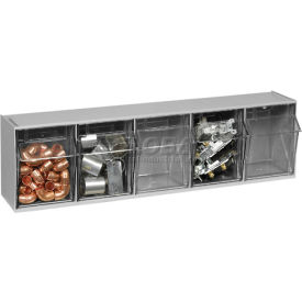 Tip Out Storage Bin QTB305 - 5 Compartments Gray