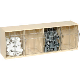 Quantum Tip Out Storage Bin QTB304 - 4 Compartments Ivory