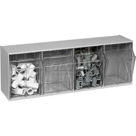 Tip Out Storage Bin - 4 Compartments Gray