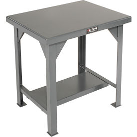 StrongHold Standard Workbench W/ Shelf, Steel Square Edge, 48"W x 30"D, Gray