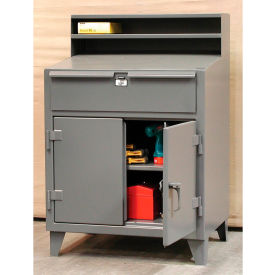 Shop Desk, Compartment Riser, 36"W x 28"D, Gray