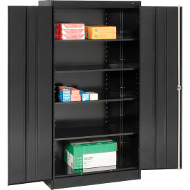 Standard Storage Cabinet, Turn Handle, 36"W x 18"D x 72"H, Black, Unassembled