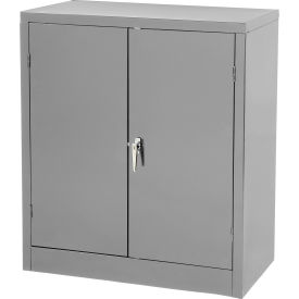 Counter Height Metal Storage Cabinet, 36"W x 18"D x 42"H, Unassembled, Medium Gray