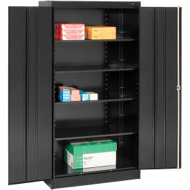 Standard Storage Cabinet, Turn Handle, 36"W x 24"D x 72"H, Black, Unassembled