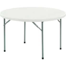 48" Round Folding Plastic Table, Gray
