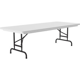 Adjustable Height Plastic Folding Table, 30" x 72", Gray