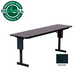 Folding Seminar Table - 18" x 60" - Black Granite
