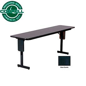 Folding Seminar Table - 18" x 96" - Black Granite