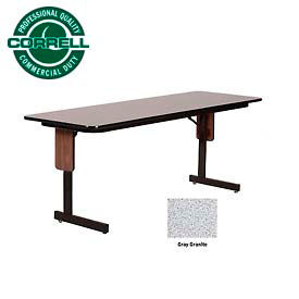 Correll Folding Seminar Table - 24" x 60" - Gray Granite