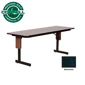 Correll Folding Seminar Table - 24" x 96" - Black Granite