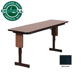 Folding Seminar Table - Adjustable Height - 18"x60" Black Granite
